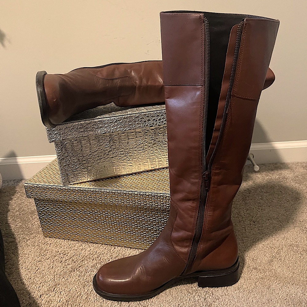 Talbots Leather Riding Boot, Chocolate Brown, size 7, $ - Picture 2 of 4